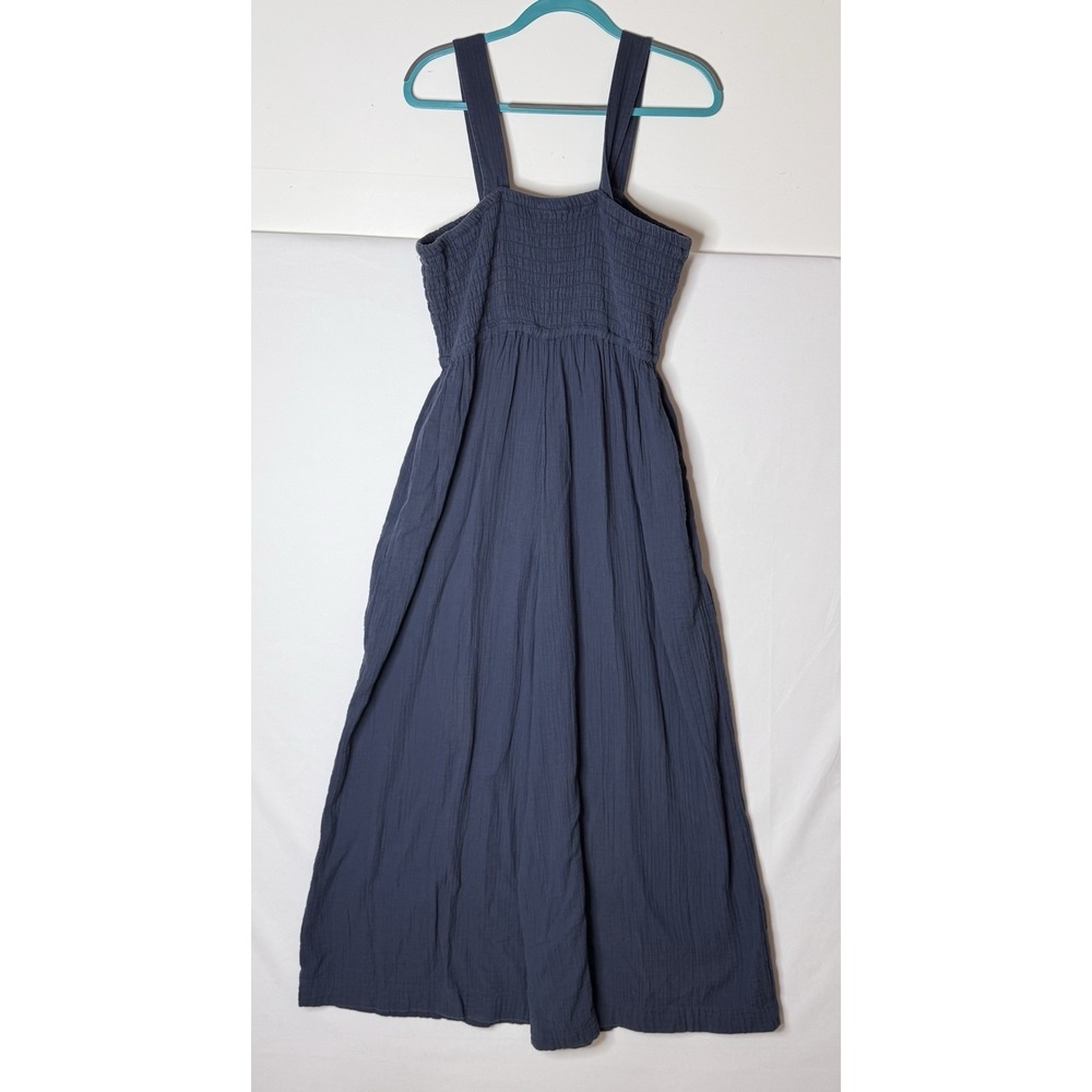 Quince 100% Organic Cotton Gauze Smocked Wide Leg Jumpsuit Sz M Pocket READ FLAW - Picture 6 of 14
